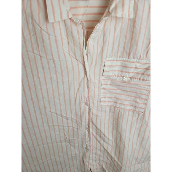 Vtg Melbourne 80s Classix Pink Gray Stripe Short Sleeve Button Shirt Womens Sz 6 - Picture 8 of 13